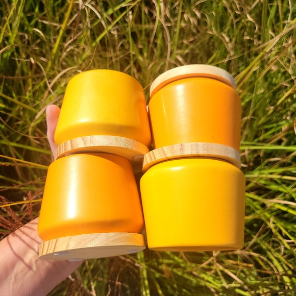 Orange & Yellow Succulent Planters ~ Vases  Candle Holders Boho  Cottage FINAL! - Picture 5 of 16